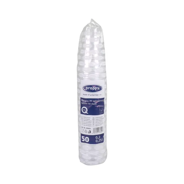 Plastic bierglas zacht (50x 250cc) (proppy)