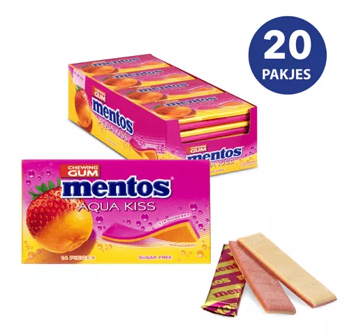 Mentos aqua kiss strawberry mandarin (20 stuks) (1)