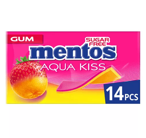 Mentos aqua kiss strawberry mandarin (20 stuks) aqua kiss strawberry mandarin